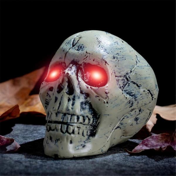 Halloween LED Glödande Ögon med Timer, 2 st Lysande Skelettögon A