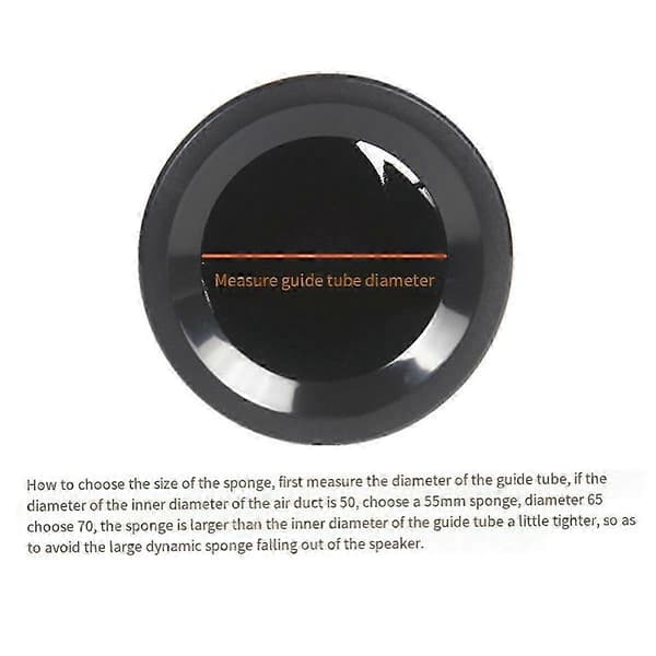 2 st Högtalarportrör Svampplugg för Basreflexrör Högtalare Woofer Ventilationsfas (53x50mm)