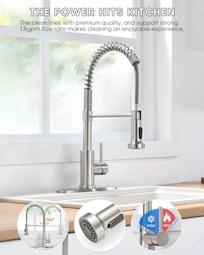 Køkkenarmatur med udtrækkelig sprøjte Silver Single Spring Faucet