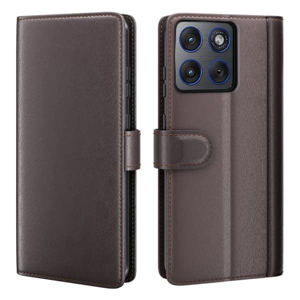 Motorola Edge 70 Etui Premium Ægte Læder Brun