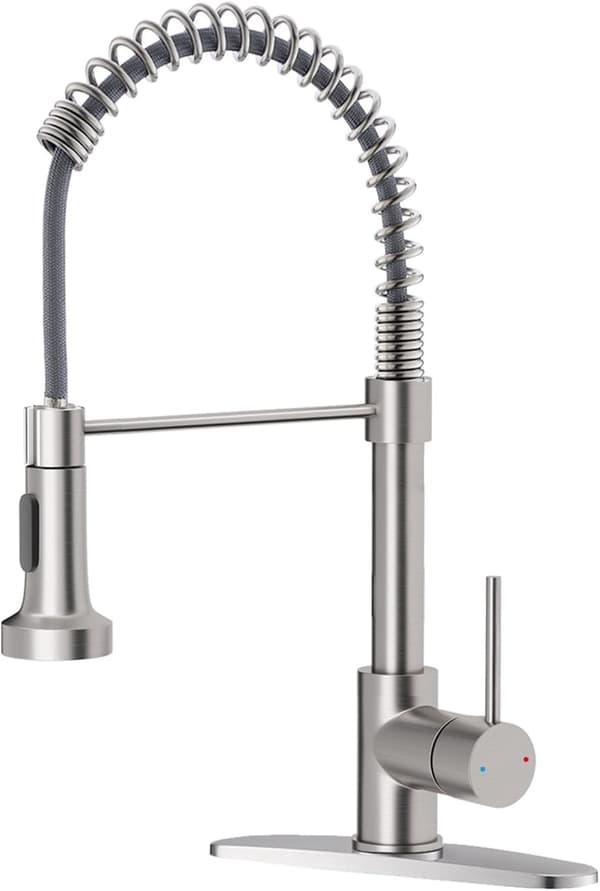 Køkkenarmatur med udtrækkelig sprøjte Silver Single Spring Faucet