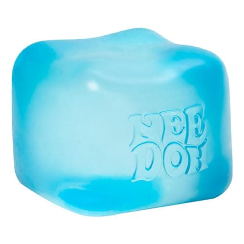 Schylling NeeDoh Nice Cube - Sensorisk klämleksak med supersolid kläm - 2,25\" kub Blue