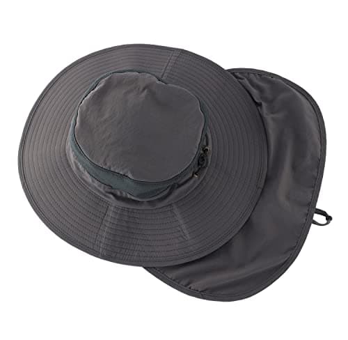Fiskesolhatt med bred brätte och nackskydd i mesh Army Green