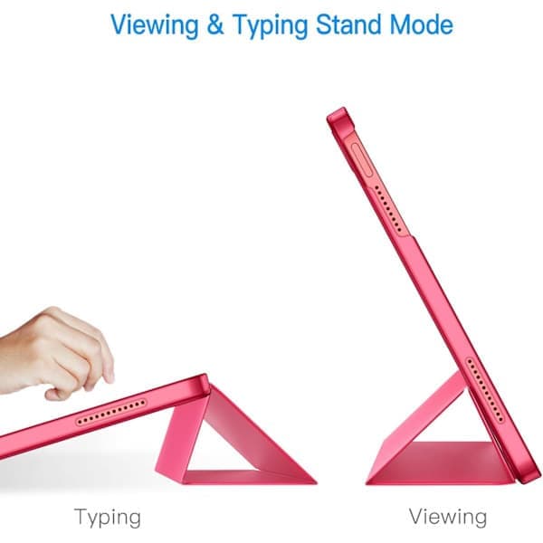 iPad (A16) 11:e/10:e generationen (2025/2022), Slim Stand Hårt Bakstycke Auto Wake/Sleep Funktion Rosa Rosa