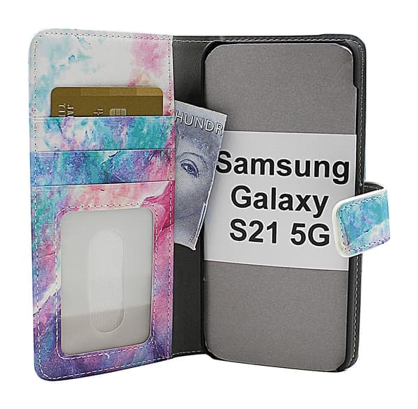 Skimblocker Magnet Designplånbok Samsung Galaxy S21 5G