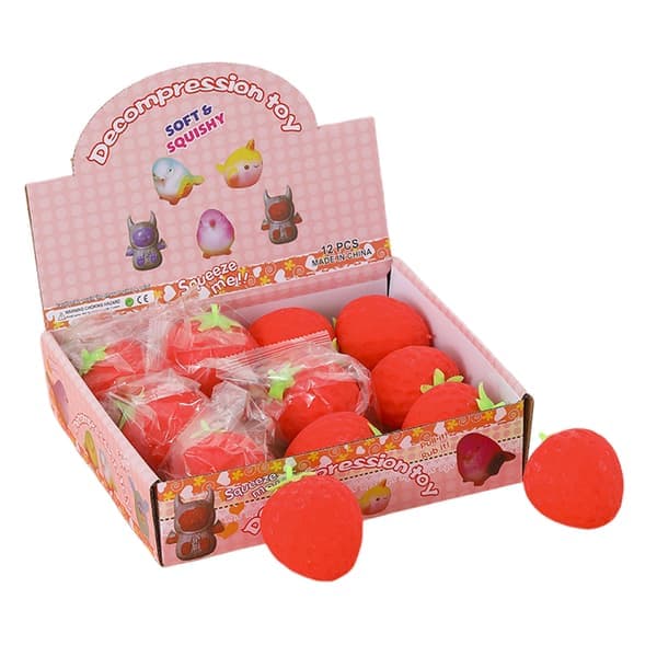 Jordbær-Squishies Legetøj Søde Røde Jord-gobbs-Taba-Squishy Stressaflastende Legetøj Til Børn Voksne 12 stk. 12pcs