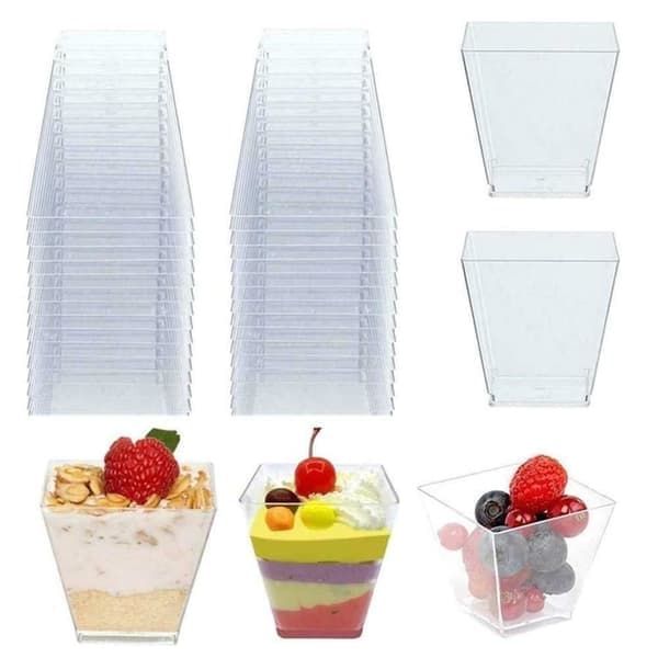 Plastglas för dessert 50 st