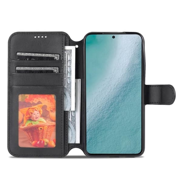 SKALO Samsung S22+ AZNS Premium Cut Pung etui - Sort Sort Sort