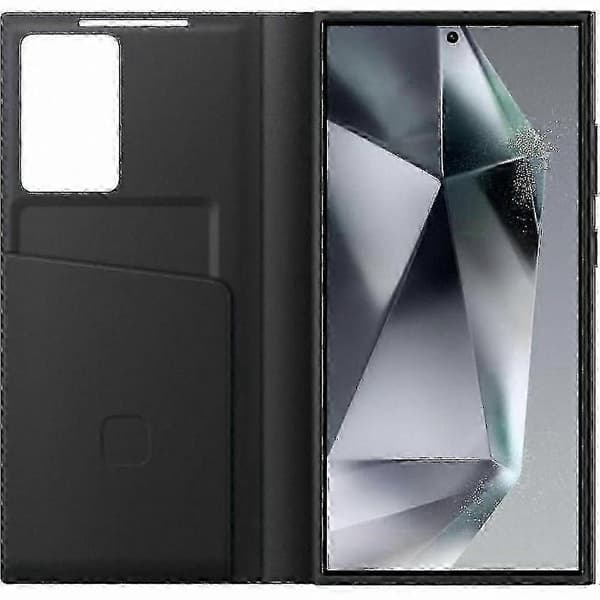 Smart View Wallet Case til Samsung Galaxy S23 Ultra PU Læder Flip Cover Sort