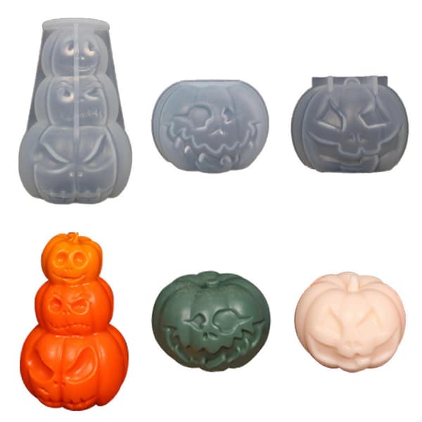 3D Græskar Silikone Lysform, Resin Støbeform til DIY Lys, Gips Ornamenter, Halloween Håndværk A ridicule