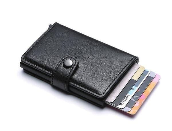 PopUp Smart Card Case Ejecting 8 Cards RFID-NFC Secure - Musta