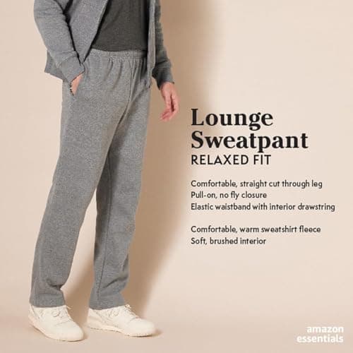 Afslappede sweatpants med lige ben og åben kant i fleece til mænd Black 3XL