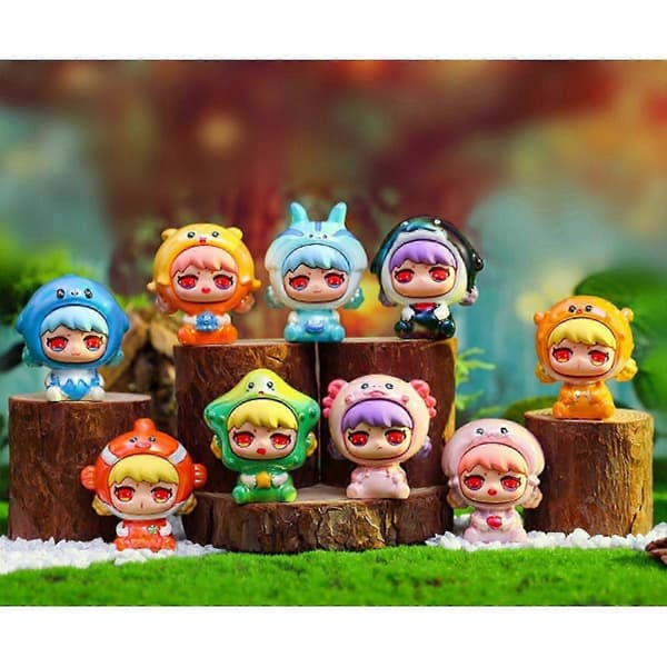 8 stk. Blind Box-figurer - Mini dukkeleker for gutter, jenter, barn, voksne, barnesamleobjekter