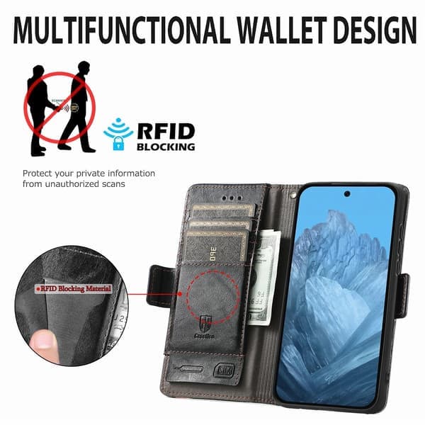 Google Pixel 10 Pro CASENEO 002 Premium Wallet Castle - Sort Sort