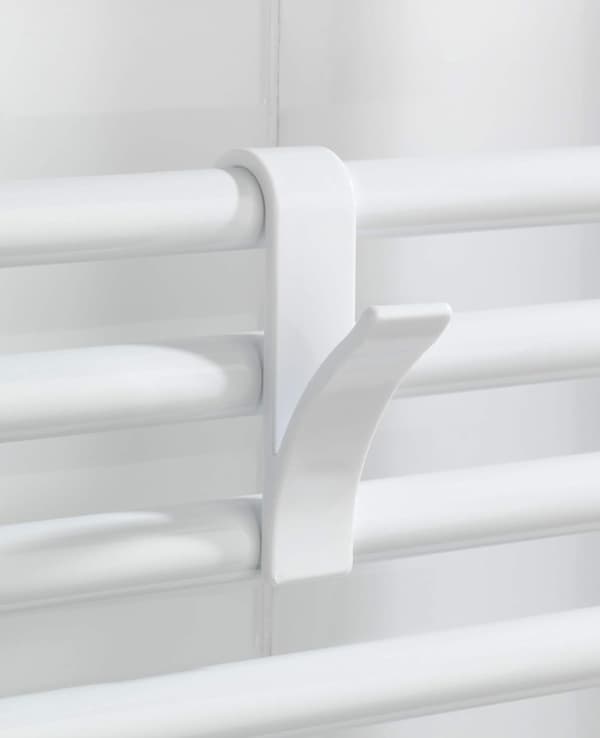 Set med 2 radiator krokar, handdukstork radiator krok, vit plast