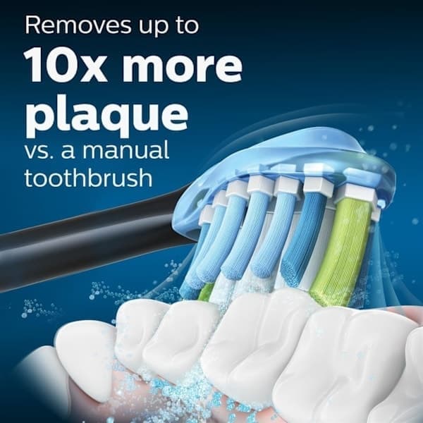 4 udskiftelige børstehoveder kompatible med Philips Sonicare, pakning kan sort C3 sort C3 Black C3