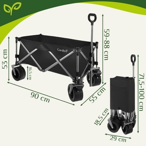 Sammenleggbar vogn 150L - Maks 200 kg