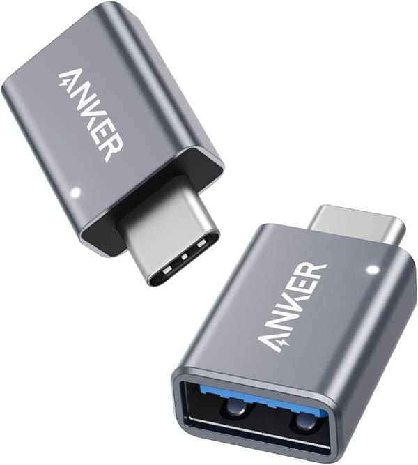 Anker USB C-adapter (2-pak), USB C til USB-adapter Højhastighedsdataoverførsel til MacBook Pro 2020, iPad Pro 2020, Samsung Notebook 9, Dell XPS