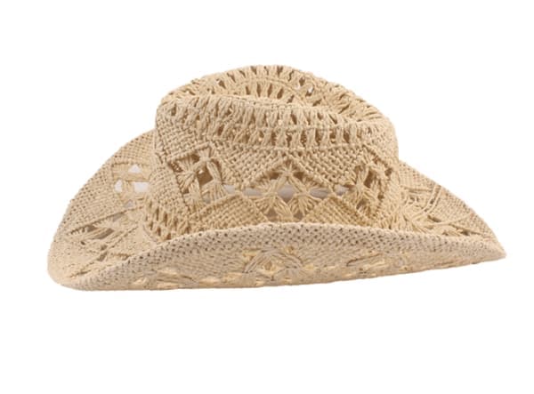 Halm cowboyhat hul solhat med bred skygge Beige Beige