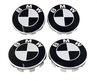 BMW Centrums / Hjulnav Bil Emblem - 4-Pack 68 mm (Svart Vit) 68 mm (Svartvit)