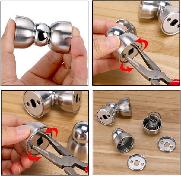 2-pakning magnetiske dørklips - Mini magnetisk dørklips - Veggmontert metalldørklips