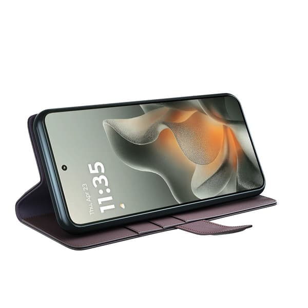 Motorola Edge 70 Etui Premium Ægte Læder Brun