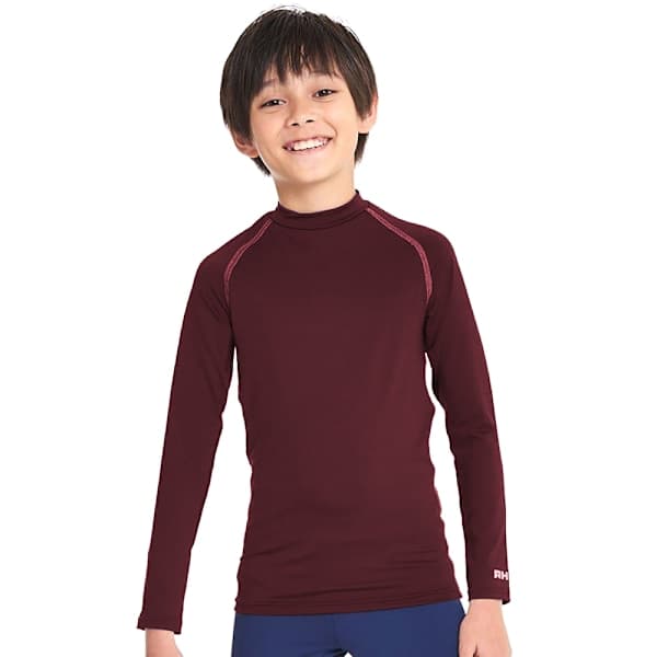 Rhino Gutter Langermet Termisk Undertøy Base Layer V Maroon SY-MY Maroon Sewing-my
