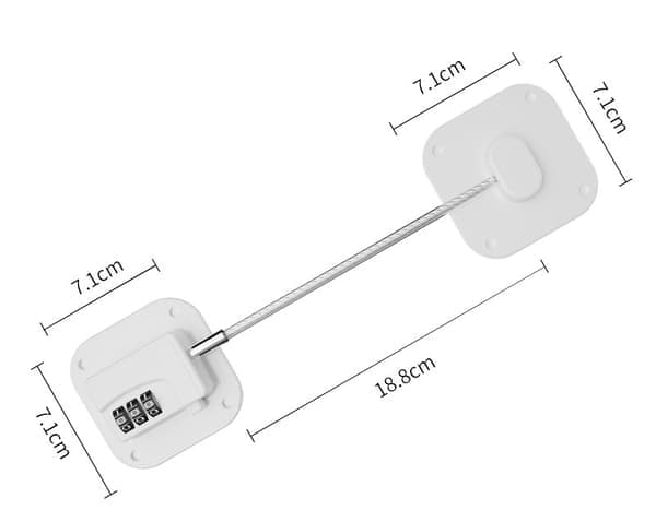 2-pack Kylskåpslås - Kombinationslås för kylskåp svart black
