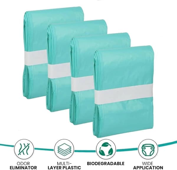 Påfyllningspåsar för blöjhink 16 L - Luktförseglade slöjpåsar 8-pack 8-Pack