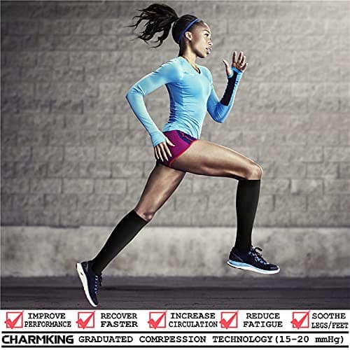 Kompresjonsleggstrømper for sirkulasjon og atletisk sykling Black One Size