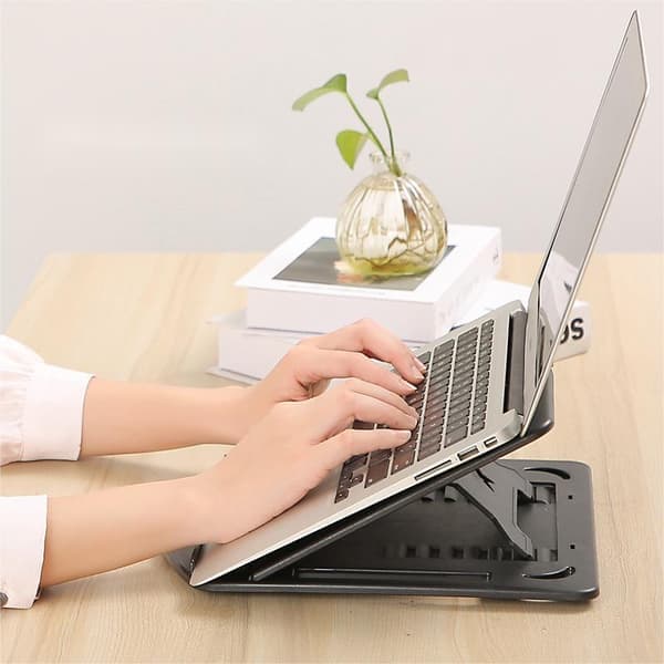 Laptopbordstativ, Sammenleggbart Laptopstativ, Justerbart Datastativ (Svart)