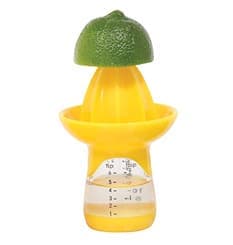 Køkkenjuicer, citron- og limepresser og -river, gul, plastik