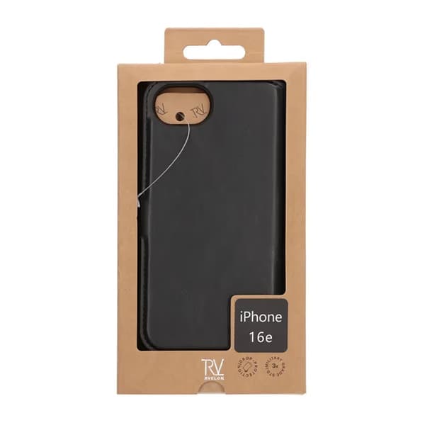 Rvelon Plånboksfodral Magnet för iPhone 16e och 17e - Svart