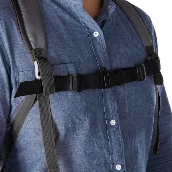 2 universelle brystremme, justerbar brystrem, rygsækholder, med quick release spænde, til vandreture, jogging, farve: sort