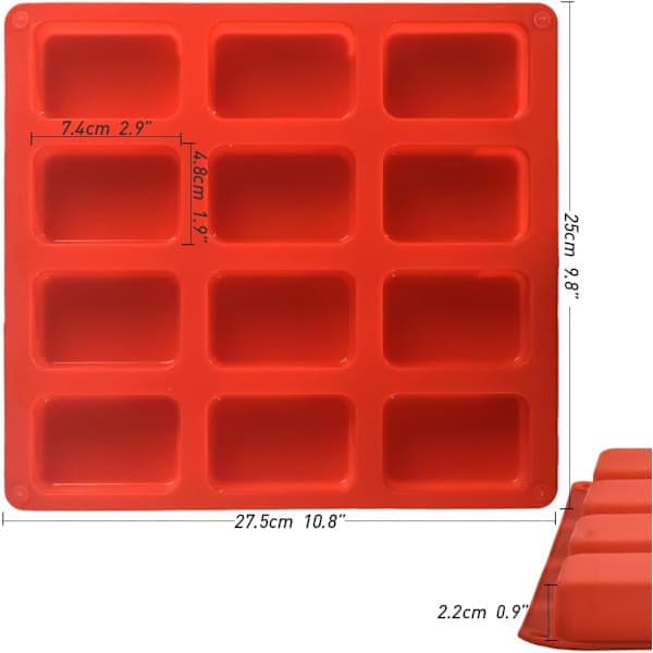 Mini silikonebrødform, non-stick mini brødform, 12-hullers silikone bageform til mini brødstykker, 3-pak