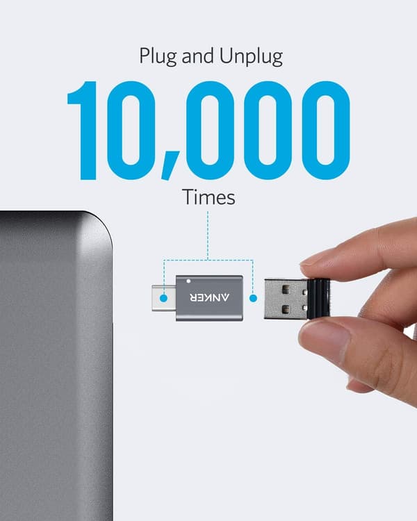 Anker USB C-adapter (2-pak), USB C til USB-adapter Højhastighedsdataoverførsel til MacBook Pro 2020, iPad Pro 2020, Samsung Notebook 9, Dell XPS