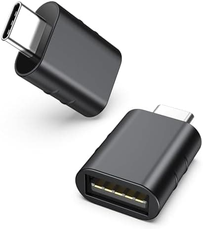 Syntech USB C till USB-adapter, 2-pack, USB 3.0 hona till Thunderbolt 4/3-adapter kompatibel med MacBook Pro Air 2024, Surface, iPad, iPhone Space Black 27.4 x 16.5 x 8.1 mm
