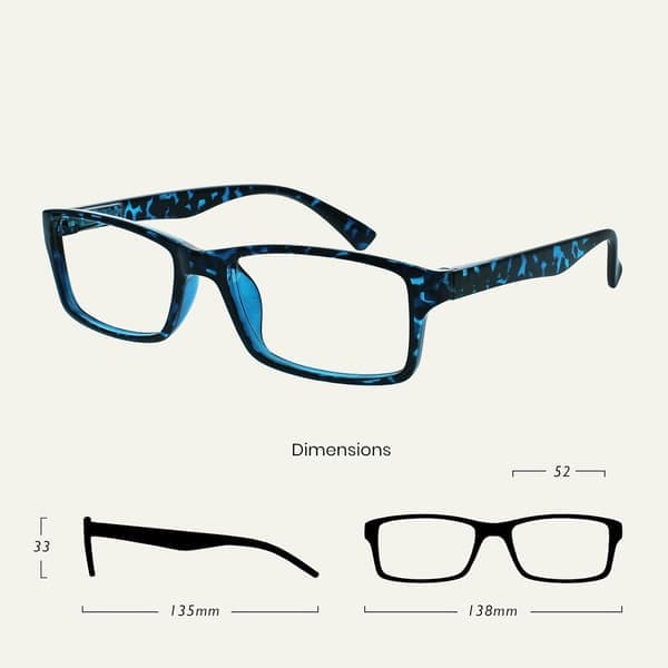 Company Blue Turtle Readers Value 4-pack Designer Style Herr Dam RRR92-3+2.50 Blue Turtle Shell Blue Turtle Shell Blue Tortoiseshell Blue Blue Tortoiseshell +2.50 Magnification