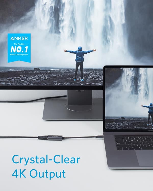 Anker USB C til HDMI-adapter (4K@60Hz), 310 USB-C-adapter (4K HDMI), til MacBook Pro, MacBook Air, iPad Pro, Pixelbook, XPS, Galaxy og