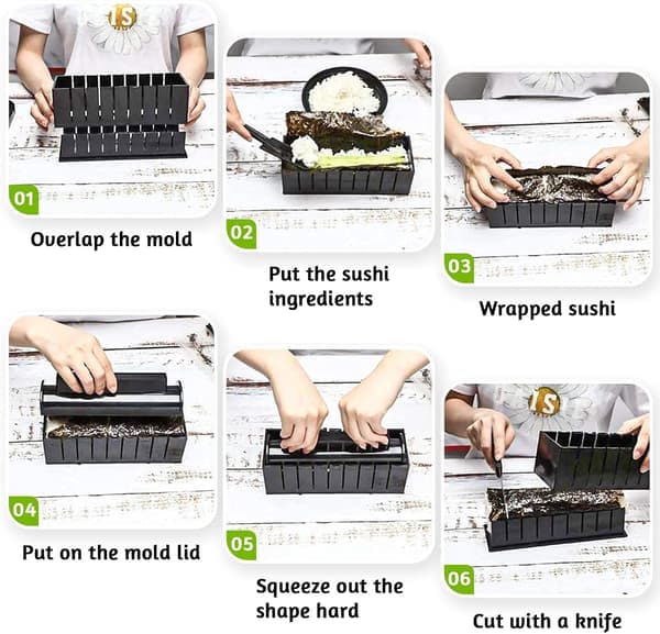 10 stk Sushi former Sushi forberedelsessett Sett Risruller Sett Sushi DIY