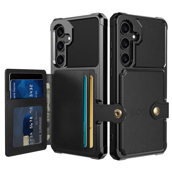 [LLC] SKALO Samsung S25 Bæredygtigt Cover med Pung - Sort Sort Sort Sort Sort