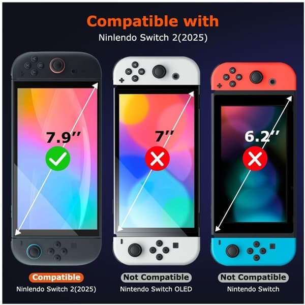 Premium Nintendo Switch 2-deksel og oppbevaringsveske for tilbehør