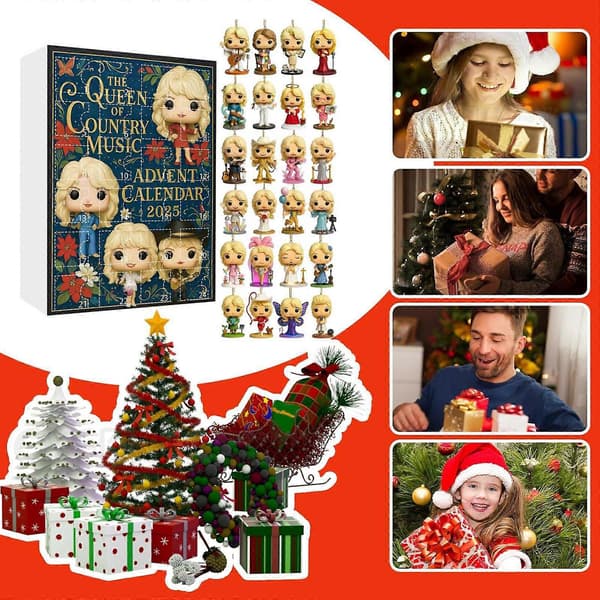 Dolly Parton 24-dagers nedtelling julekalender blindboks, juletrepynt