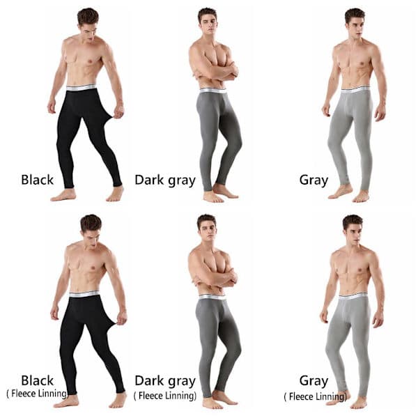 Termobyxor Herr Vinter Tjock Fleecefodrad Lång Varm Tights Grå 2XL Gray 2xl