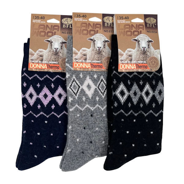 Ullstrømper, DAME, Størrelse 35-40 multifarget one size