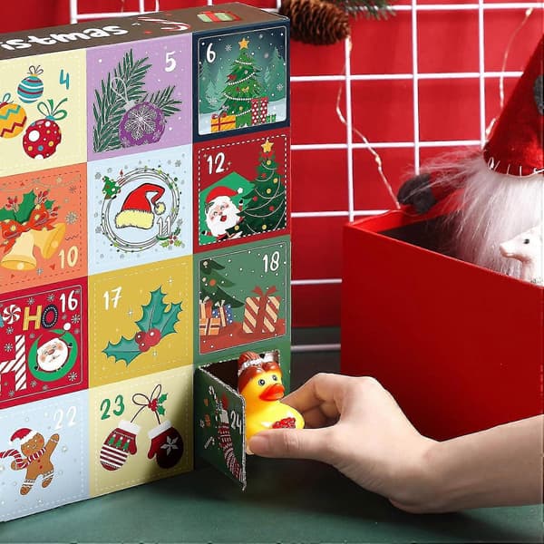 Adventskalender 2025 - Nedtelling til jul Leker Gummianker, 24 dager morsomme badeleker gave til gutter og jenter