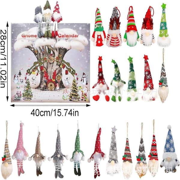 Jul Tomte Adventskalender - Söt Jul Blind Box, Julgransprydnad, Mini Figurin Samlarobjekt
