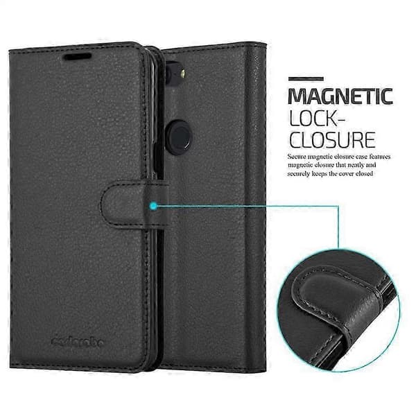 5T Telefonfodral med Kortfack och Ställfunktion, Skyddande Flipfodral PHANTOM BLACK 5T