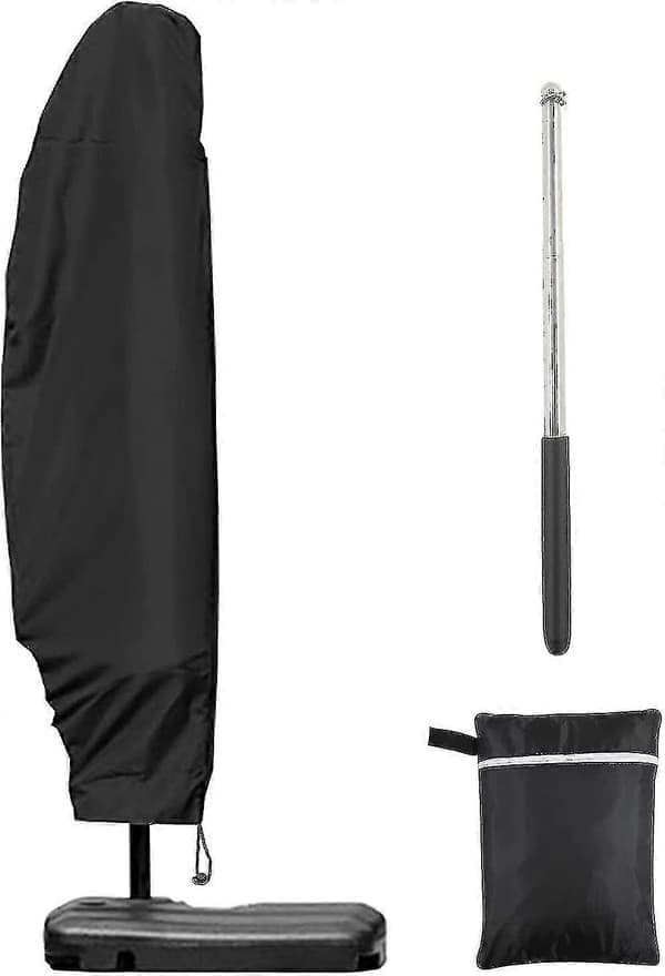 Parasolbeskyttelse 3m 4m med trækæde 1,4m lang med teleskopstang, 280x30/81/45cm.