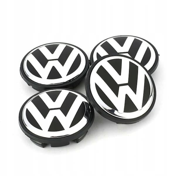4-pakning - Volkswagen VW senterkopper / navkopper - Bil Sølv 56mm